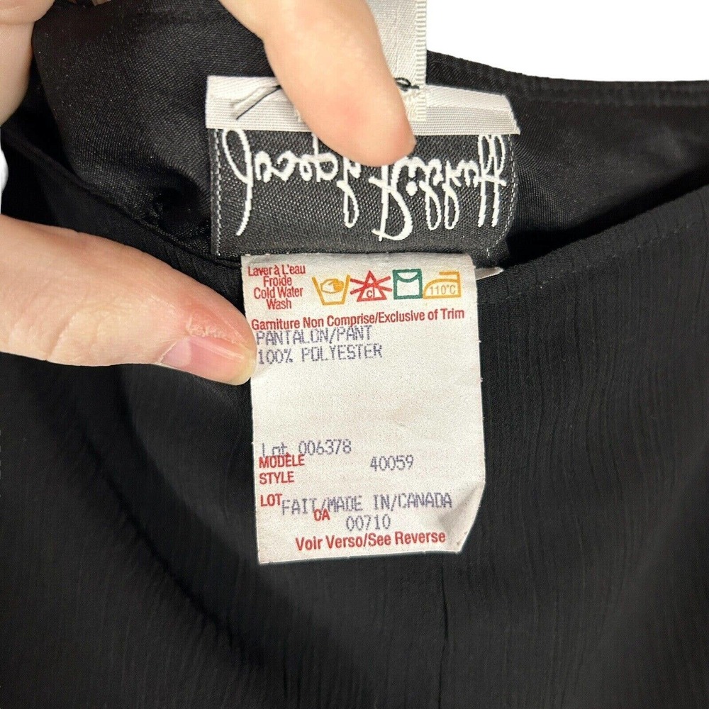 Joseph Ribkoff Womens 16 Sheer Black High-Rise Lined Palazzo Dress Pants Chiffon - Picture 10 of 12
